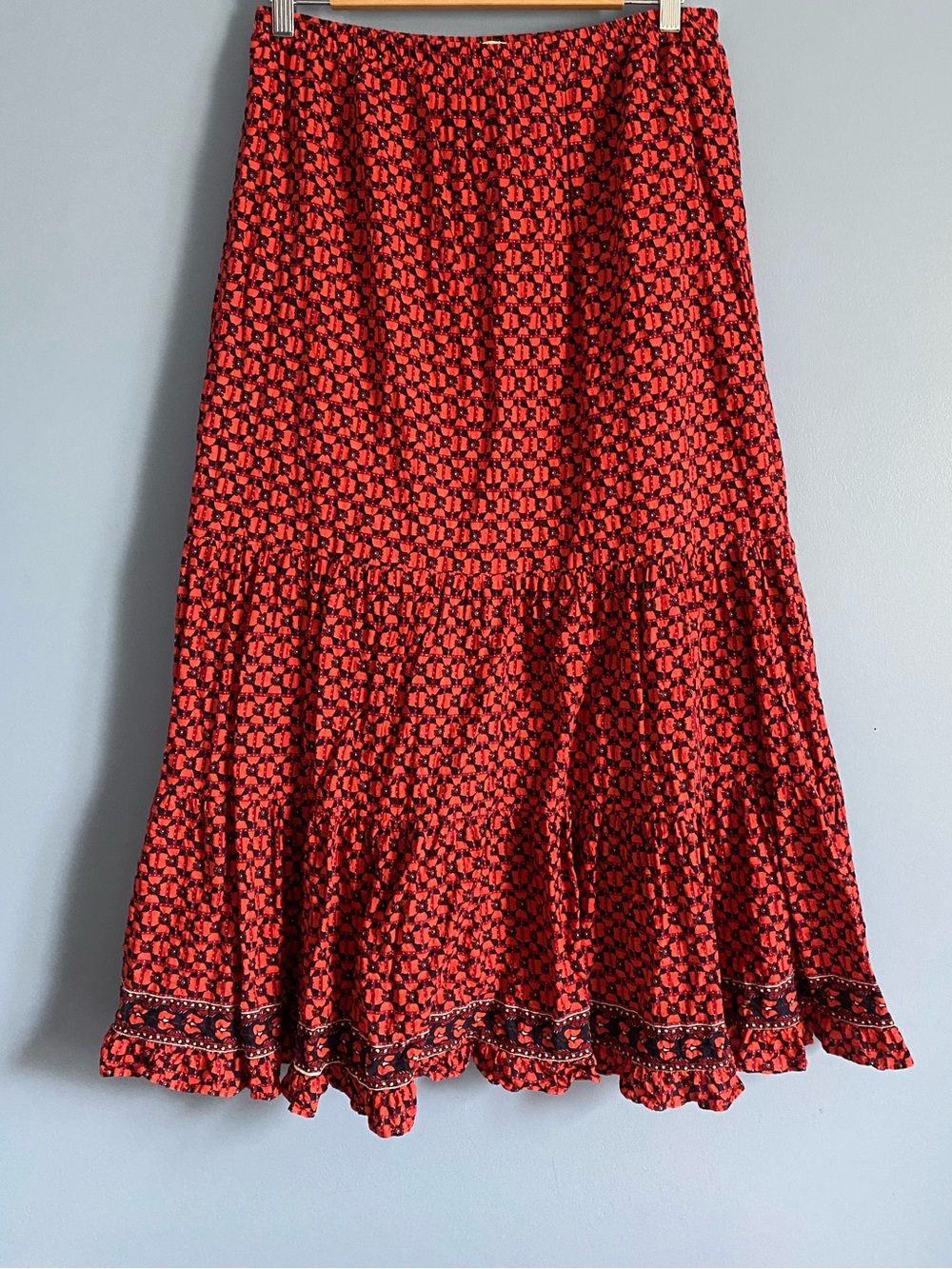 Max Studio Patterned Tiered Maxi Skirt